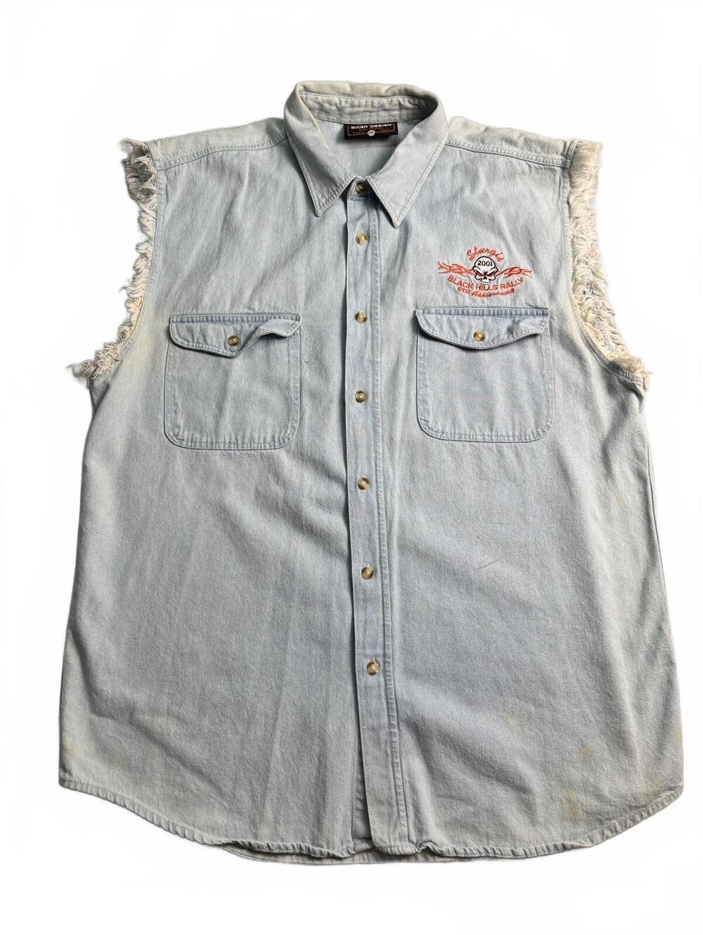 Biker Design Sturgis 2001 Black Hills Rally Denim Sleeveless